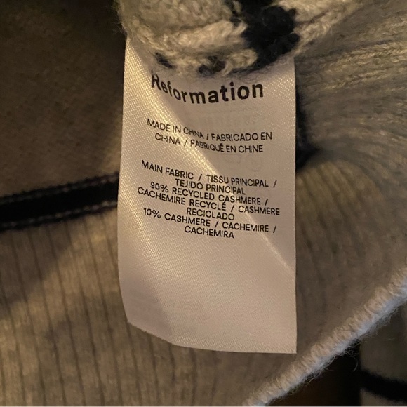 Reformation Paloma Cropped Striped Cashmere Crewneck Sweater - Picture 7 of 7